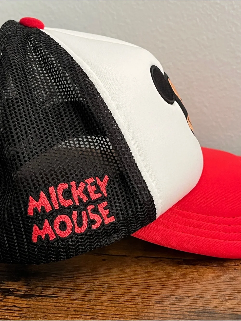 Disney Red, White & Black Mickey Mouse Kids Trucker Hat